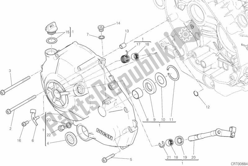 Toutes les pièces pour le Couvercle D'embrayage du Ducati Scrambler Classic Brasil 803 2018